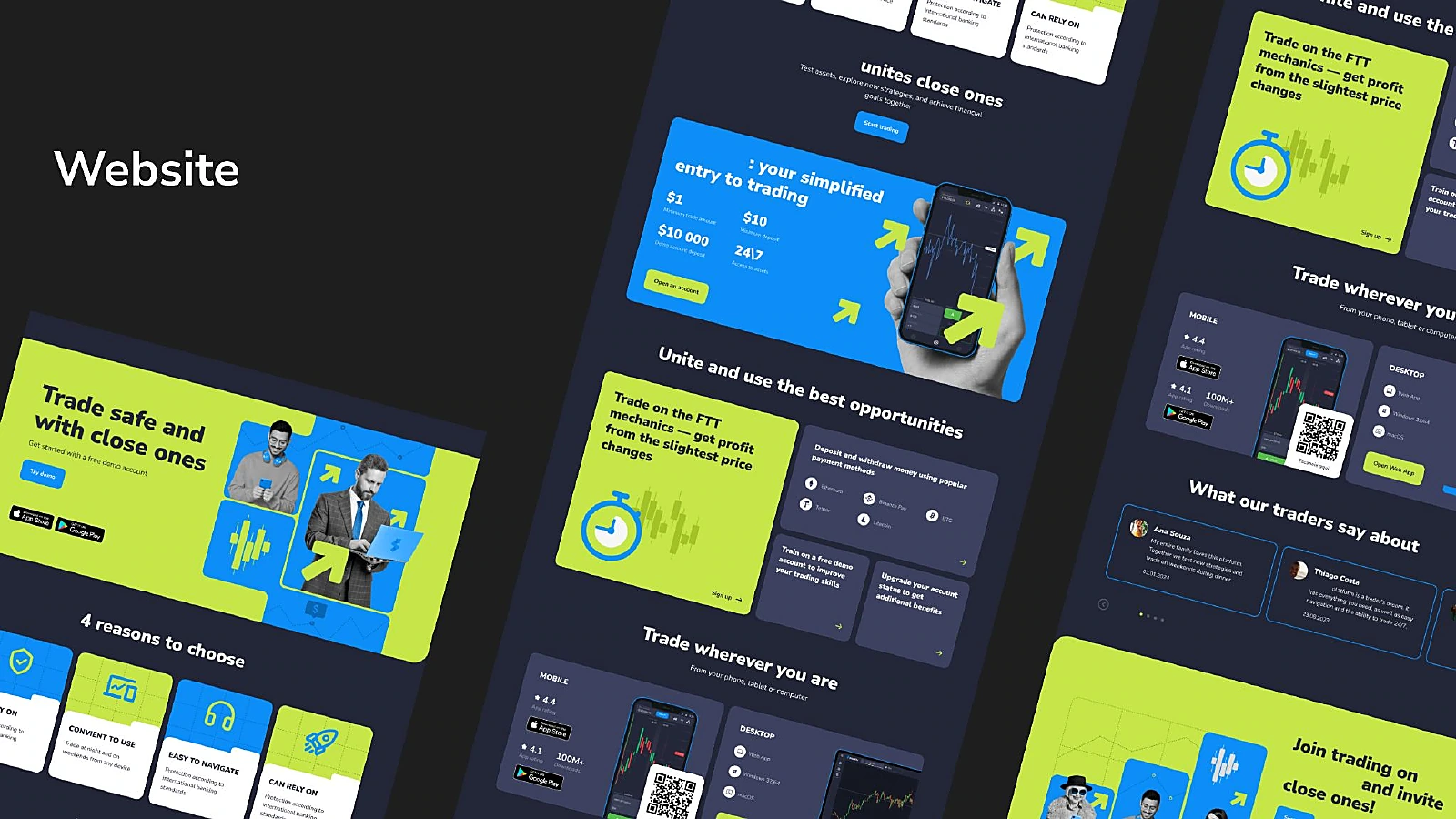 Brazil launch website and interface concepts.